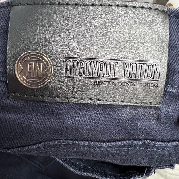 ARGONAUT NATION Men’s Distressed Black Jeans Tuxedo Stripes 36x32 - Picture 8 of 8